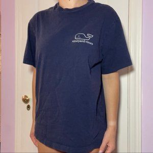 Mens Tee Shirt Navy with Red Cross Back